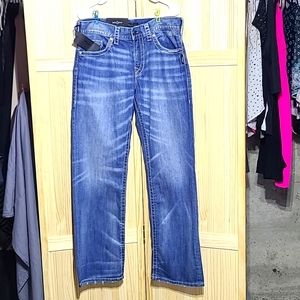 Mens SILVER jeans size 33 waist 34 in length